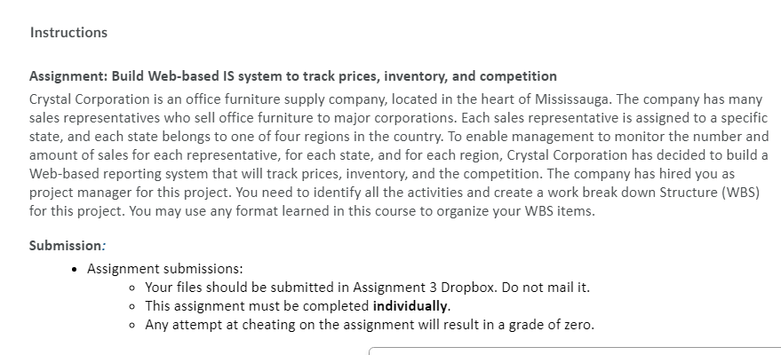 Instructions Assignment: Build Web-based IS