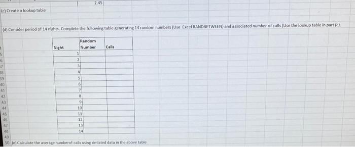 can you please help with part c,d, and e? and