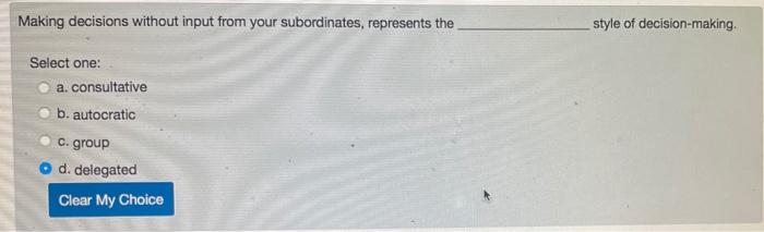 Making decisions without input from your