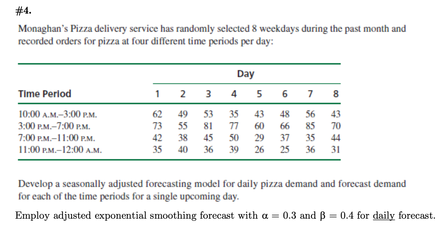 please use excel and show all work #4. Monaghan's