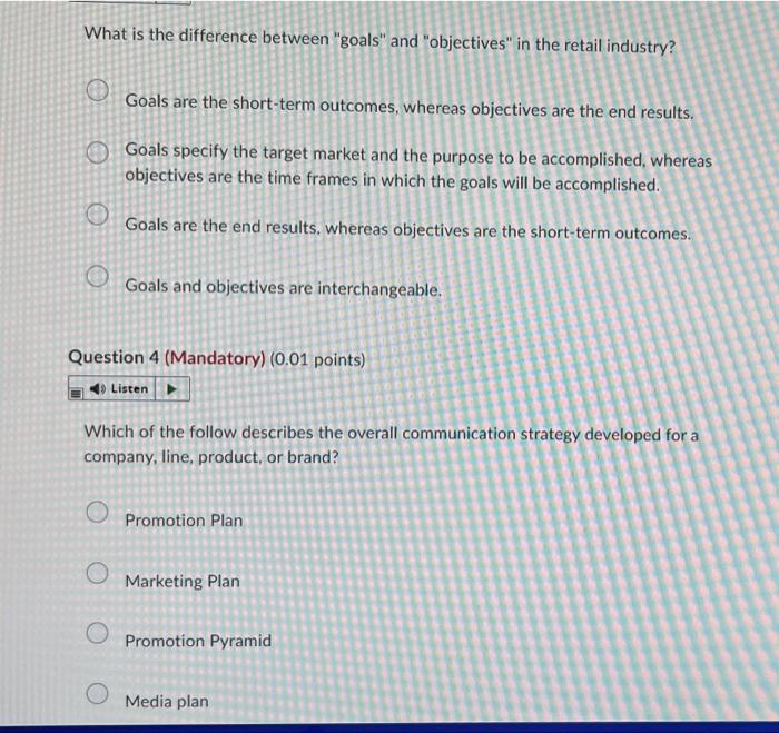 What is the difference between "goals" and