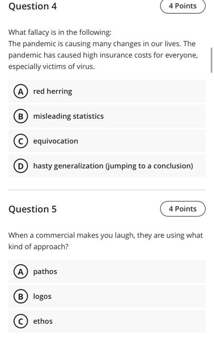 ENGLISH- HELP asap thank u Question 2 4 Points