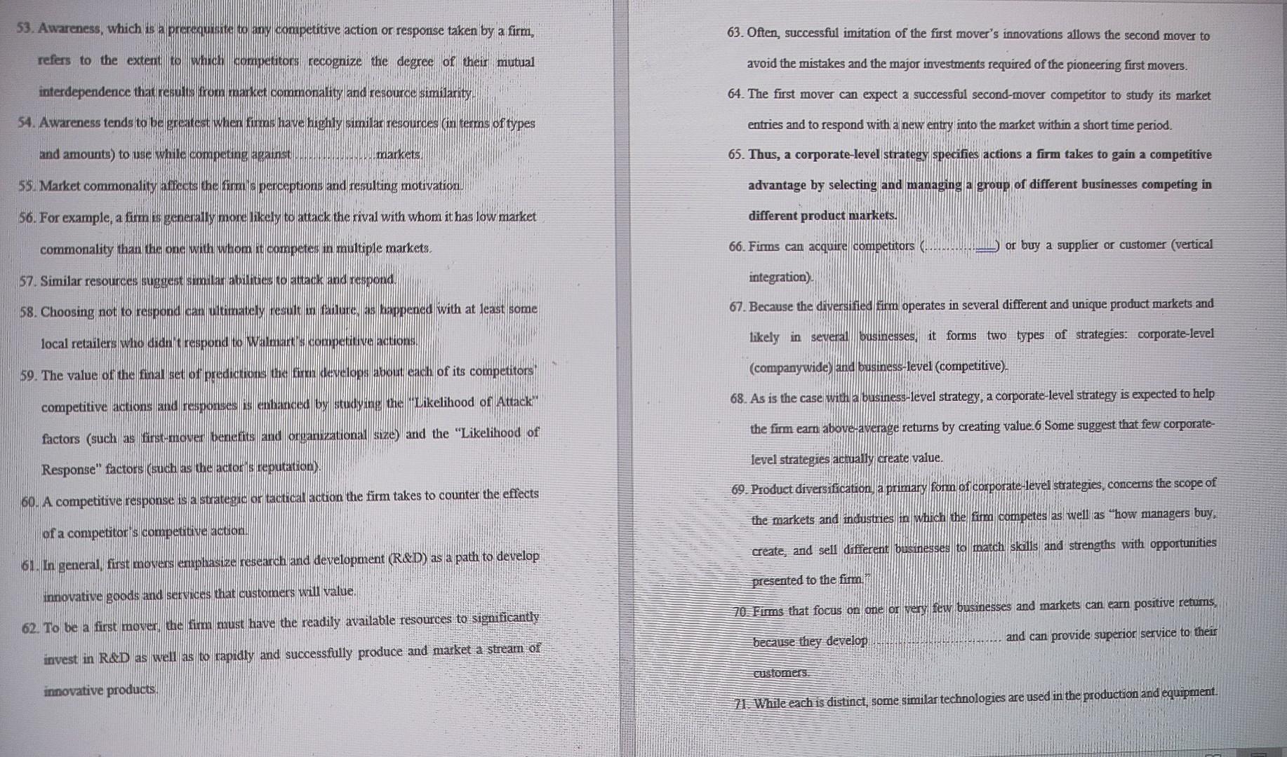 Kindly answer the question 53 to 71 just answer