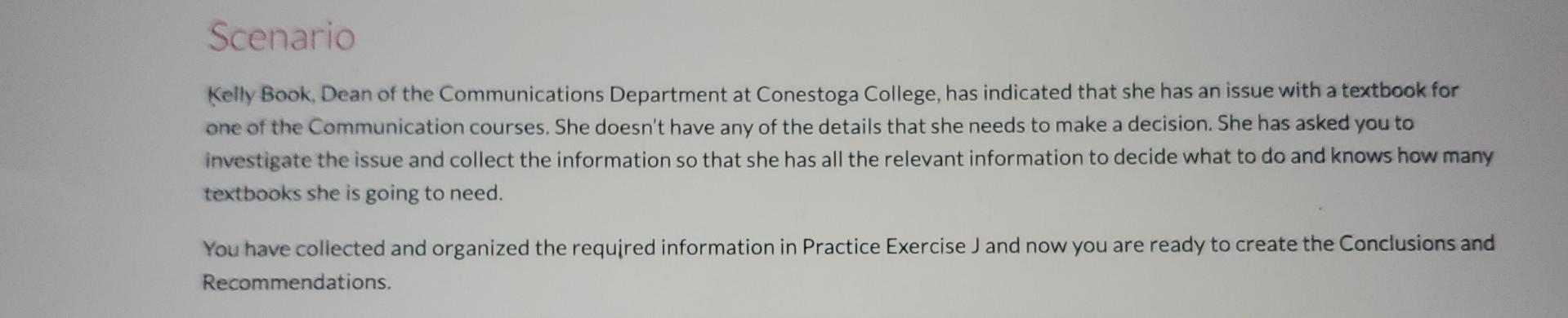 Scenario Kelly Book, Dean of the Communications