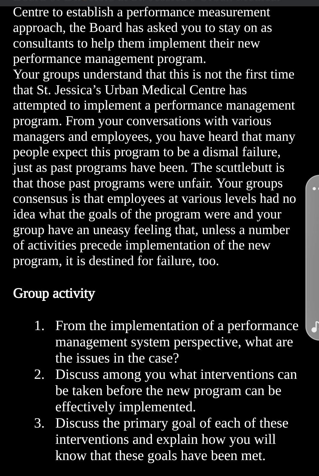 Centre to establish a performance measurement