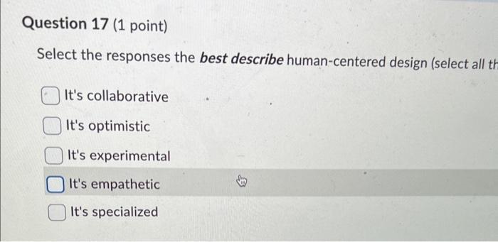 Select the responses the best describe