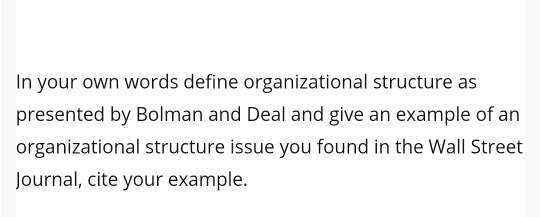 In your own words define organizational structure