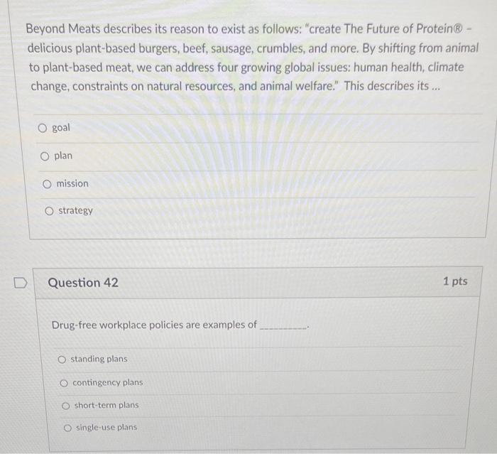 Beyond Meats describes its reason to exist as