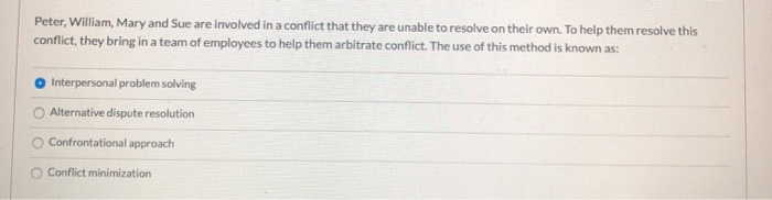 Peter, William, Mary and Sue are involved in a