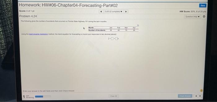 Homework: HW#06-Chapter04-Forecasting-Part#02 HW