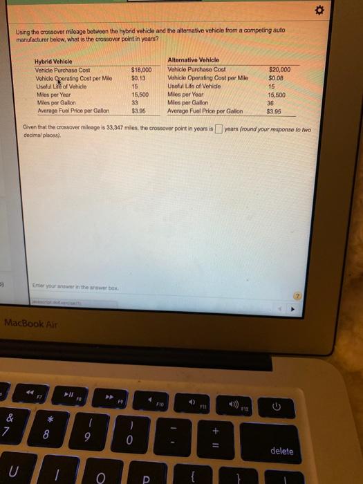 o Using the crossover mileage between the hybrid