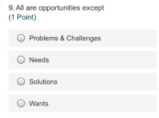 9. All are opportunities except (1 Point)