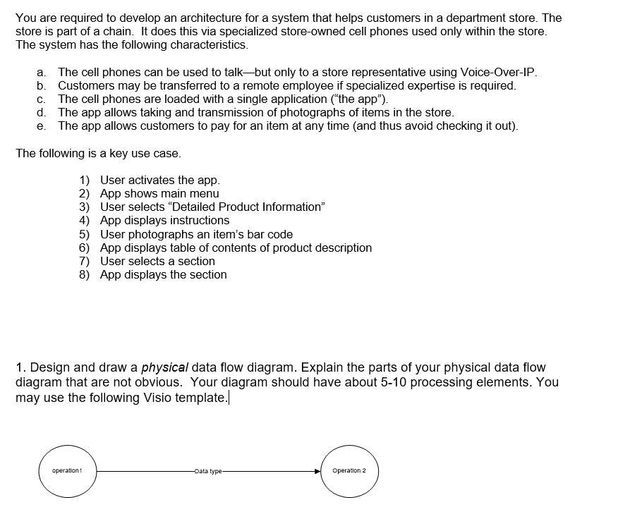 You are required to develop an architecture for a