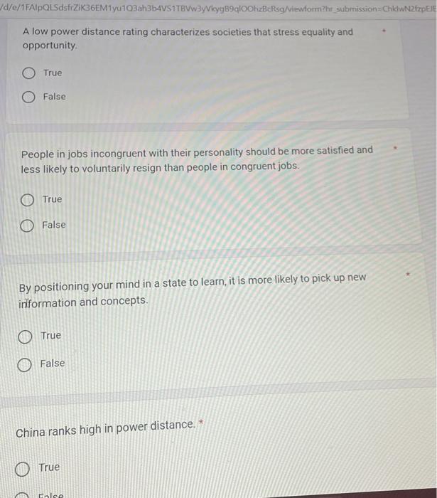 please answer all questions Individuals higher in