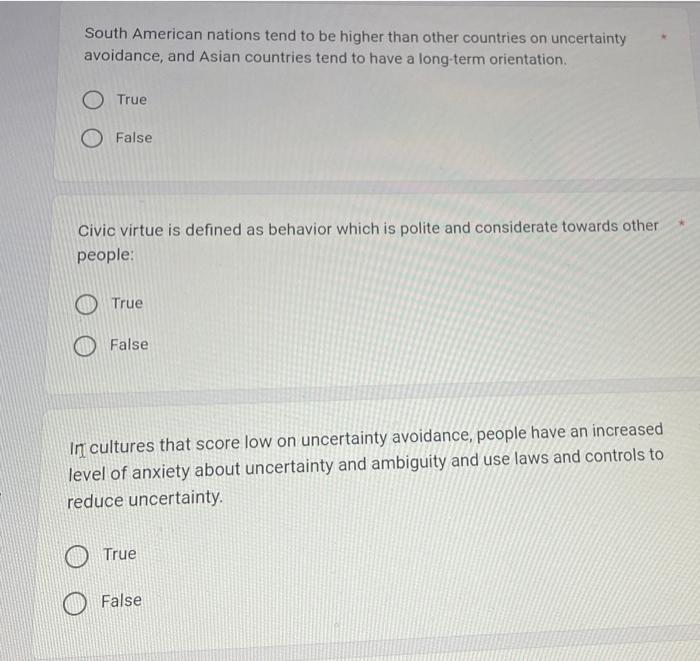 please answer all questions Individuals higher in