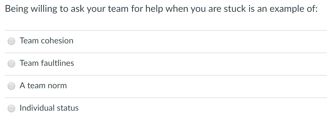 Being willing to ask your team for help when you