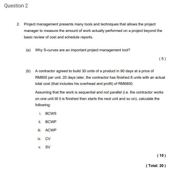 2. Project management presents many tools and