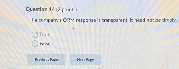 Question 15 (2 points) A local restaurant wants