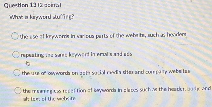 Question 15 (2 points) A local restaurant wants