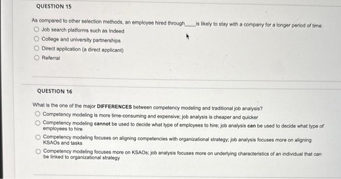 As compared to other selection methods, an