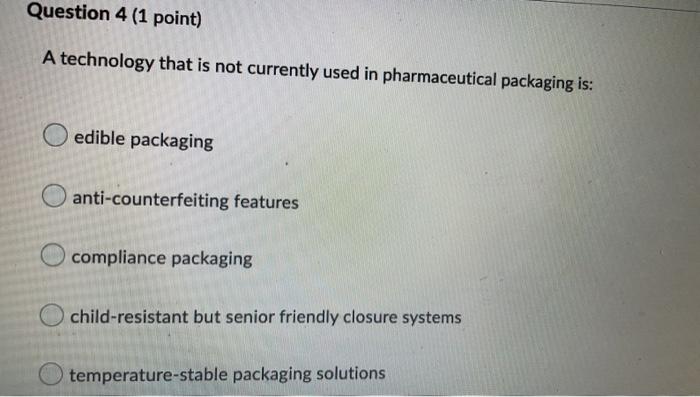 Question 4 (1 point) A technology that is not
