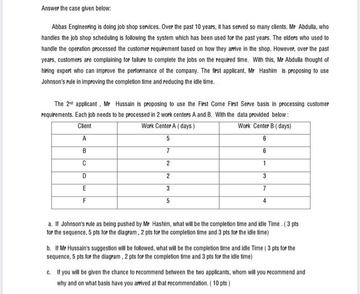 operation management what is the missing info!!