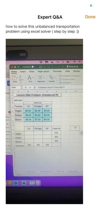 Expert Q&A how to solve this unbalanced