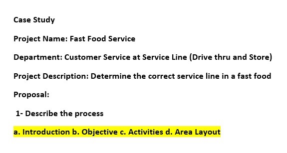 Do a Case Study Case Study Project Name: Fast