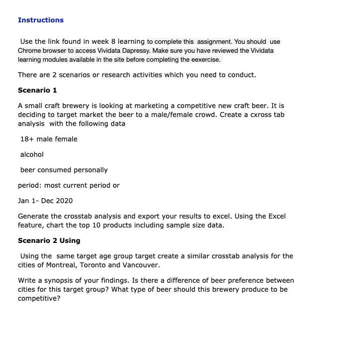 Instructions Use the link found in week 8