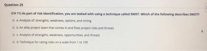 Question 24 3 points Save Answer (CH 11) Consider