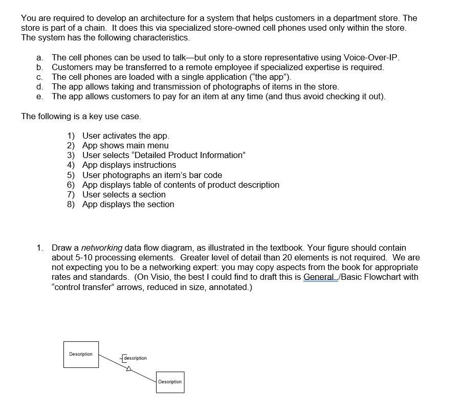 You are required to develop an architecture for a