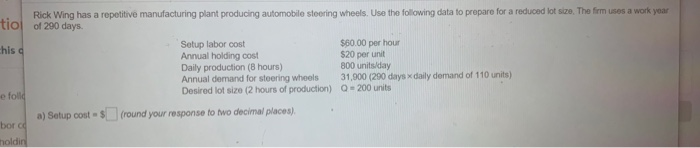 chis Rick Wing has a repetitive manufacturing