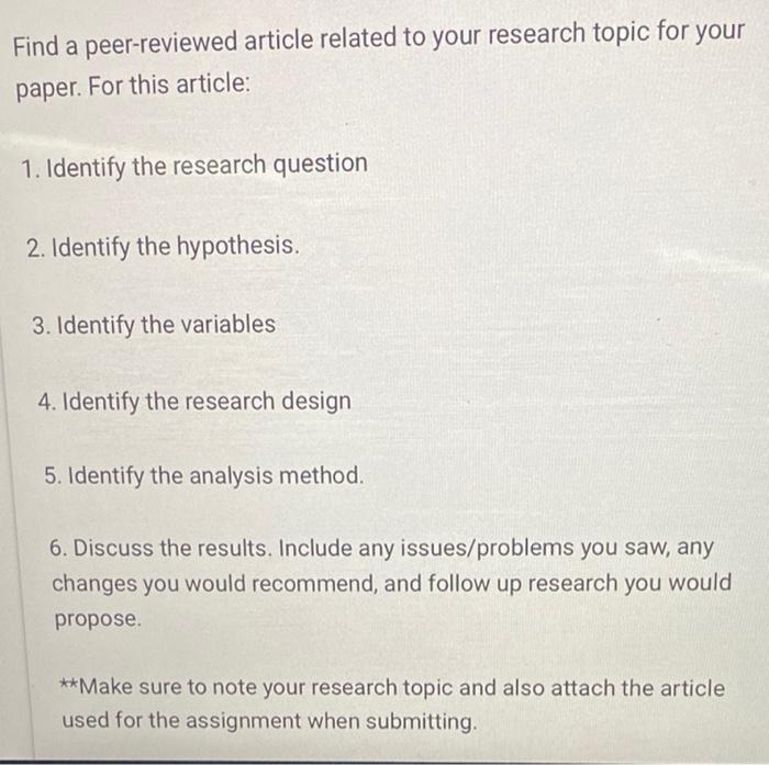 can you help me please Find a peer-reviewed