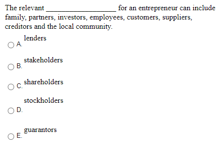 The relevant for an entrepreneur can include