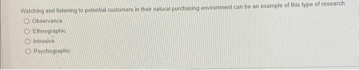Watching and listening to potential customers in