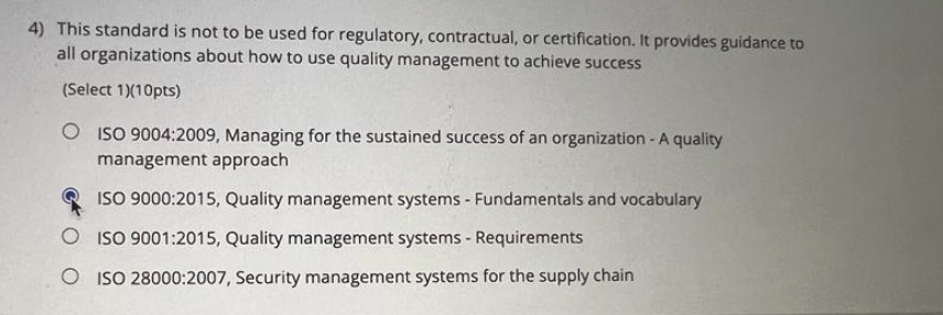 4) This standard is not to be used for