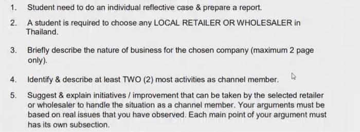 Retailer or wholesaler in Thailand 1. Student