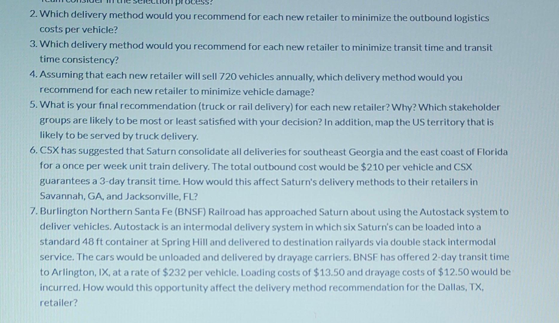 2. Which delivery method would you recommend for