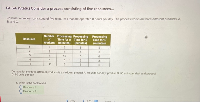 PA 5-6 (Static) Consider a process consisting of