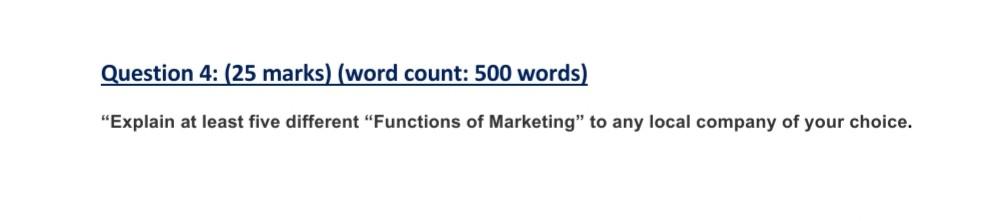 Follow the guide Question 4: (25 marks) (word