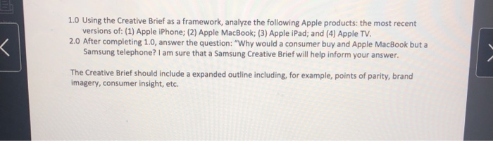 < 1.0 Using the Creative Brief as a framework,