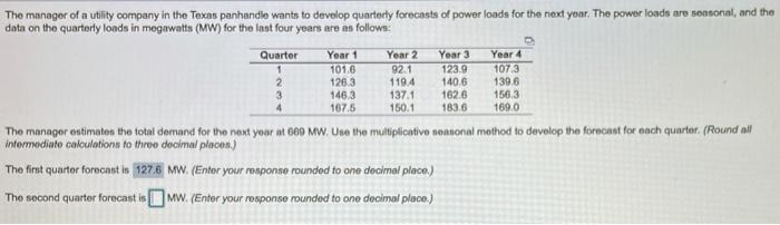 Cannot figure out forecast for 2 , 3 , or 4.