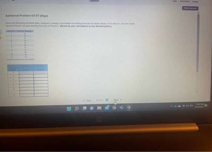 Additional Problem 03-01 (Algo) Compute a