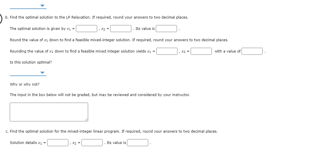 Consider the following mixed-integer linear