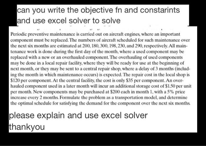 can you write the objective fn and constarints