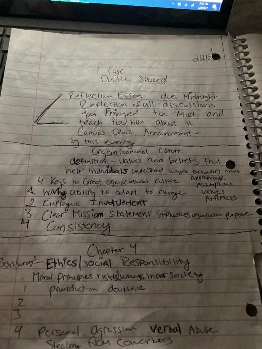 i have to write a reflection paper 1 page double