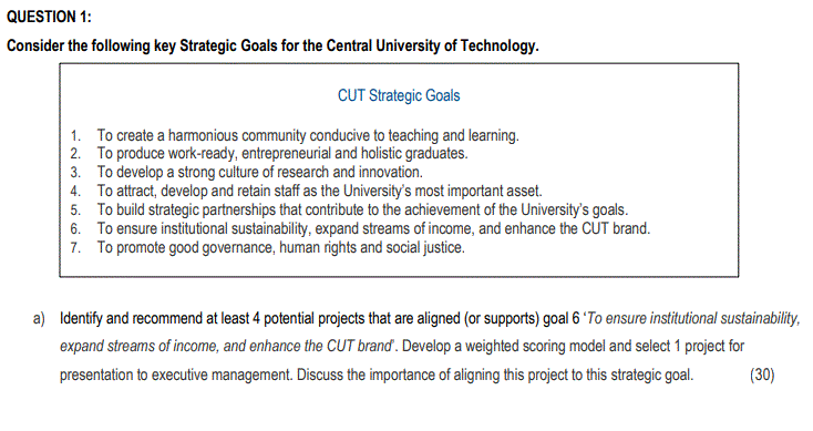a) The below projects are aligned with goal 6: