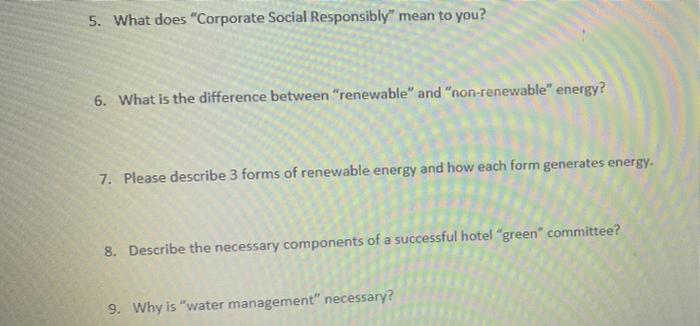 answer needs to be 2 lines. 5. What does