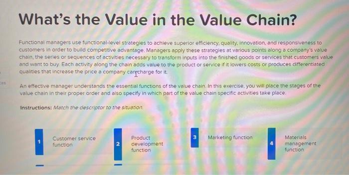 What's the Value in the Value Chain? Functional