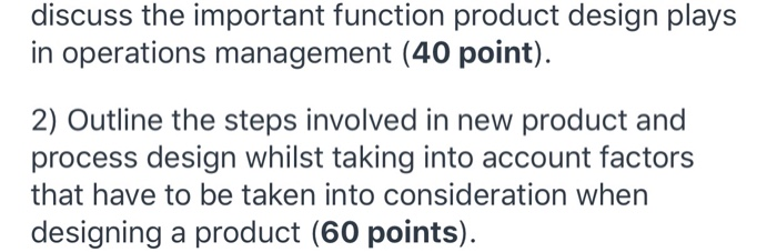 discuss the important function product design